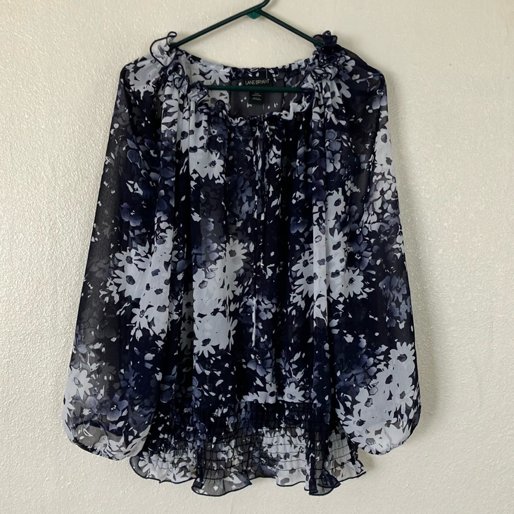 Lane Bryant Sheer Floral Top, 18 - Picture 1 of 7